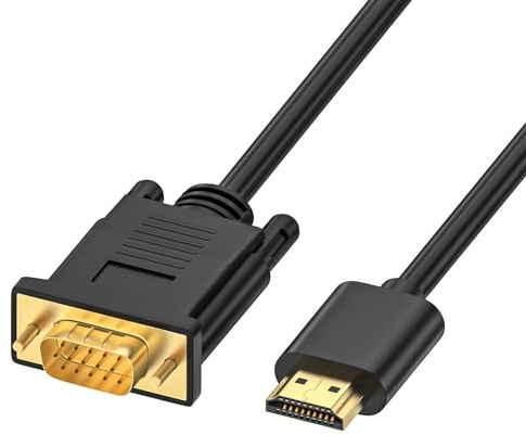 Loydia HDMI auf VGA Kabel, HDMI zu VGA Konverter-Kabel (Stecker zu Stecker) Unterstützung 1080P Kompatibel mit Computer, Desktop, Laptop, PC, Monitor, Projektor, HDTV (3M)