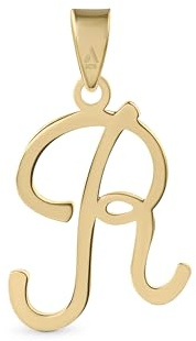 Amberta 9 Karat Gold Italian Charms Anhänger für Damen und Herren | Buchstaben Anhänger Gold | Buchstabenanhänger Für Ketten | Alphabet Anhänger Gold