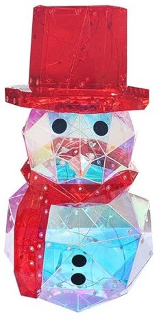 The Leonardo Collection Snowman Starlightz Lamp for Christmas Decor | Light-Up Snowman with LED Starlight Effect | Magical Holiday Lamp for Mantels, Tables & Windowsills | Gift for Festive Cheer