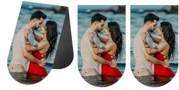 Zysta Personalisierte Lesezeichen Magnetisch Bookmark Magnetlesezeichen mit Foto Gravur Buchzeichen Kinder für Abitur Studenten Jungen Mädchen Geschenk (3pcs,14 * 4CM)