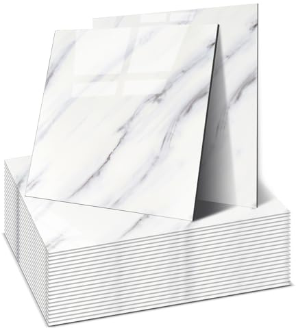 OJTOJT - Lot de 22 stickers muraux autocollants, Peel and Stick Tiles 30 x 30 cm, imperméables et anti-taches, découpables, 4 couleurs, pour salle de bain, cuisine, salon (Nuvole Fluenti)