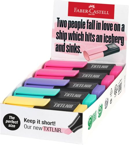 Faber-Castell 154212 - Set di evidenziatori TXTLNR, 10 pennarelli pastello per bambini e adulti, mini