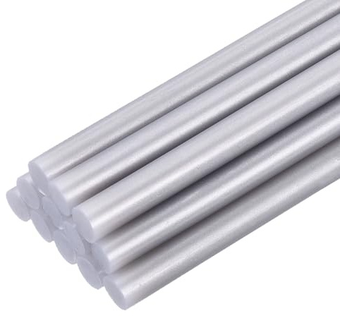 QUARKZMAN 12 Stück Heißklebestifte 7mm x 100mm Mini Heißklebesticks Heißklebepistole Heißkleber Klebestifte Glue Klebesticks für Repartur Bastel Dekoratiion DIY Handwerk Metallic Silber