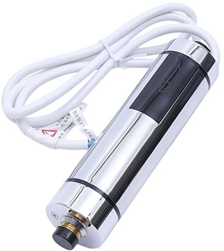 jiongcln Elektrischer Wassererhitzer 5500W Durchlauferhitzer Elektro Warmwasserbereiter LED-Anzeige Mini Dusche mit Dusche Silber Schwarz