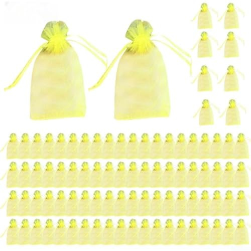100 bolsas transparentes de protección contra insectos, conveniente organza para monitorear productos de jardín (azul poco profundo)