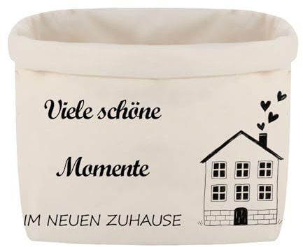 Brotkorb Stoff，(Viele Schöne Momente im Neuen Zuhause)，Einweihungsgeschenk Wohnung für Neue Wohnungen Können zur Aufbewahrung von Brot, Gemüse und Obst Oder zur Organisation Verschiedener