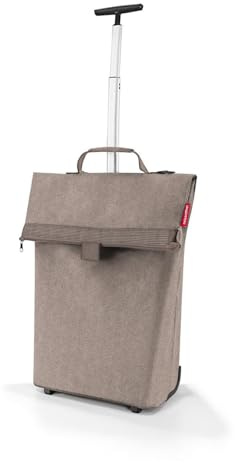reisenthel Trolley M Herringbone Mokka – Tragbarer Einkaufstrolley mit stabilem Aluminiumrahmen – Aus wasserabweisendem Material