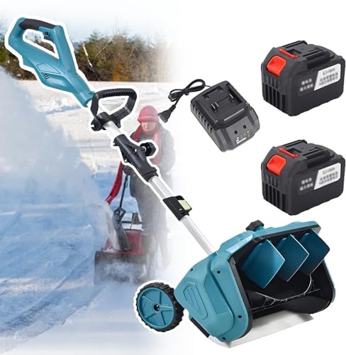 Spazzaneve Elettrico 1000W, Spazzaneve Senza Fili con Barra Direzionale, Alimentato a Batteria e 1 Caricatore Incluso, per Patio, Parco Giochi, Fattoria