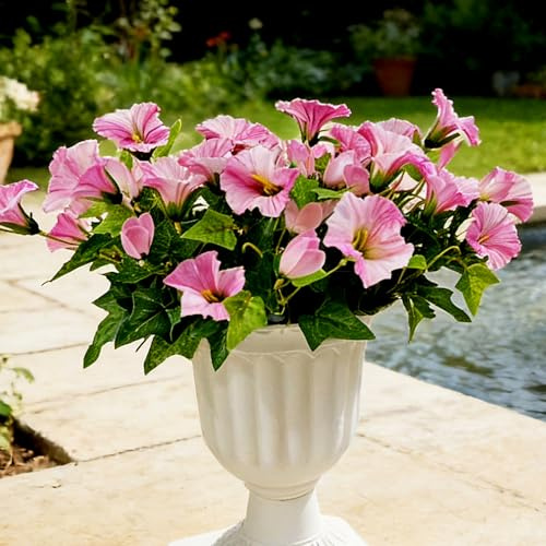 Aisamco 6 Mazzetti Ipomea Seta UV Resistente | Fiori artificiali, Casa vaso, Portico patio, Interno esterno, Balcone, Rosa