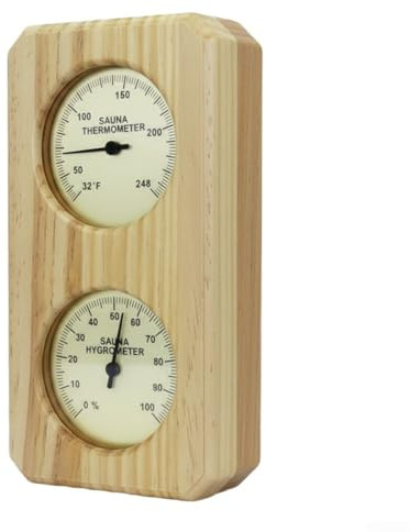Thermomètre de sauna 2 en 1, thermo-hygromètre en bois, haute précision, hygromètre en bois, pour sauna et sauna (Fahrenheit)