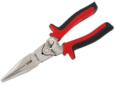 Neilsen CT5752 8in / 200mm Long Nose Pliers - Compound Action for Increased Cutting Force | Heavy Duty | Ni-Fe Finish | Ideal for Gripping and Cutting Applications