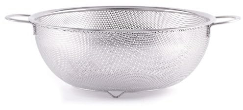 HENDI Gemüsesieb, perforiert, mit Untersatz und 2 griffen, Sieb, Nudelsieb, Küchensieb, ø285x(H)115mm, Edelstahl