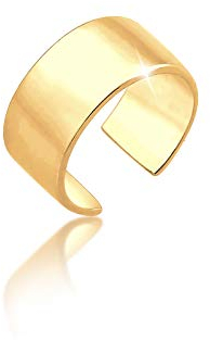 Elli Earcuff Silber 925 Vergoldet 24K Ohrmanschette Damen Ohrringe für Frauen Ohrklemme Gold Basic Durchmesser 8mm Helix 0310641617