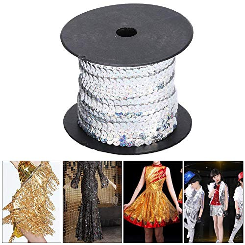 Paillettenband Flach 6 mm – 100 m Rolle Glitzerband für DIY Handwerk Kostüme Nähen und Basteln