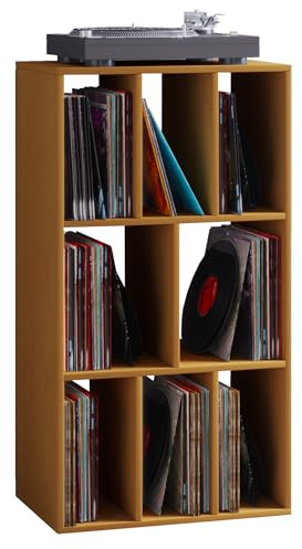 VCM Holz Schallplattenregal | Raumteiler | Maße H. 120 x B. 60 x T. 40 cm | Medienregal - Schaltino
