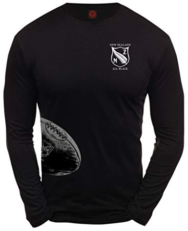 Dirty Ray Rugby New Zealand Camiseta Manga Larga Hombre KLSRB3