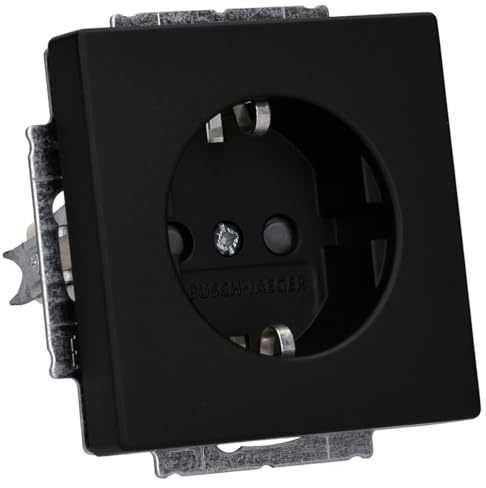 Busch-Jaeger 23 EUCB-885 SCHUKO®-Steckdoseneinsatz Safety+ Shutter mit Schraubklemmen 2CKA002013A5480 Schwarz matt