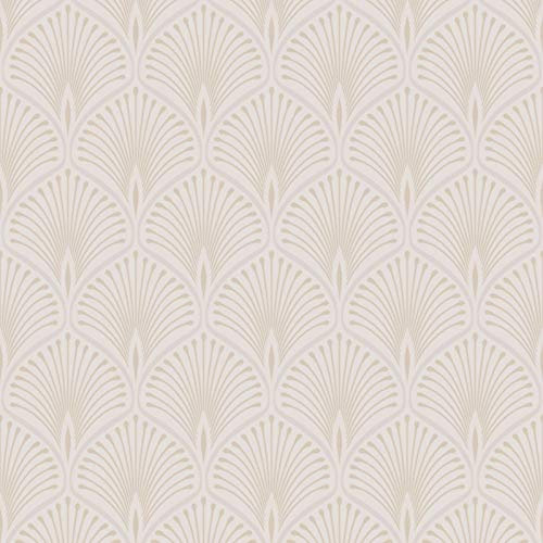 Layla Art Déco Papier Peint Blanc GranDeco GV3101 métallique