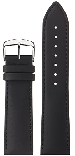 Stailer Uhrenarmband aus echtem wasserbeständigem Leder, 18 mm schwarz, Water Resistant Collection, Ersatzarmband 18mm, Lederarmband mit Edelstahl Metall Schließe für Herren Damen, mit Werkzeug