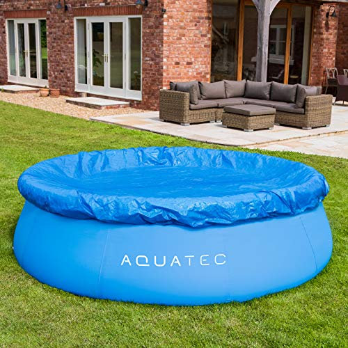AQUATEC Durable Swimming Pool Covers - 4 Sizes | Waterproof Cover For Swimming Pool | Secure Fit & Easy To Install | Paddling Pool Accessories | 6ft, 8ft, 10ft & 12ft Sizes (6ft Pool Cover)
