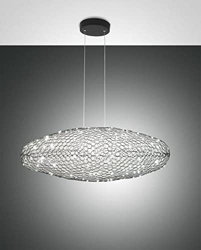 Fabas Luce Sumter LED-Kugel-Pendel-Deckenleuchte aus schwarzem Glas