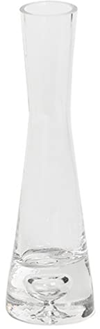 Jarrón de Cristal Transparente con Boca pequeña, contenedor de Flores de Vidrio de Cintura Delgada, Soporte de Tallo único para Oficina, hogar, Hotel, decoración de Mesa de Comedor