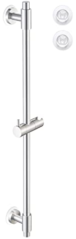 KES Saliscendi Doccia Adesiva Asta Doccia Saliscendi Acciaio Inox SUS304 78CM Asta Doccia con Supporto Soffione Regolabile, Spazzolato, F209S78DF-BS