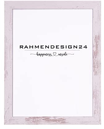 Rahmendesign24 Bilderrahmen Tokio 75x98 WEIß VINTAGE Fotorahmen, Wechselrahmen, Posterrahmen, Puzzlerahmen, Rahmen
