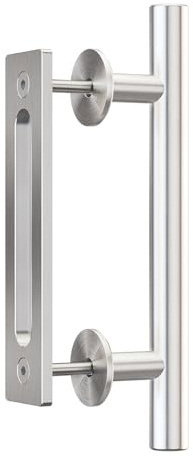 LTIYITL 30 cm Stainless Steel Sliding Door Handle Barn Door Handle Modern Silver (1 Piece)