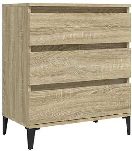 vidaXL Sideboard mit Schubladen Schrank Anrichte Beistellschrank Kommode Schubladenschrank Mehrzweckschrank Sonoma-Eiche 60x35x70cm Holzwerkstoff