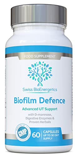 Biofilm Defence 60 Capsules - D-Mannose and a Comprehensive Blend of Enzymes for Advanced Digestive & Urinary Tract Support - UK Made
