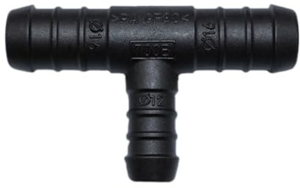 1, 2, 3, 5 oder 10 Stück T-Schlauchverbinder reduziert 16 mm 12 mm 16 mm PA GF30 T Stück schwarz (2)