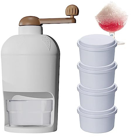 Kasmole Machine à glaçons pilée Manuelle | Machine à Gl pilée la Main Portable Broyeur Glace manivelle détachable avec 4 moules à Glace - pour barbotines, crème glacée et Neige