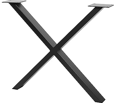 GTV - Rahmenfuß INDUSTRIA, Kreuz, H=710 mm, B=820 mm, Profil 80 x 40, Stahl, schwarz - Tischbeine Moebelfuesse Metall - Rückenlehnenhalter DIY Esstisch, Schreibtisch, Couchtisch, Bank