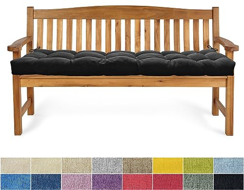 PHUSTJKL Bankauflage Bankkissen 85X30X6CM Sitzkissen für Bank rutschfeste Bankpolster Gartenbankkissen Rückenkissen Schaukel Stuhlkissen für Outdoor/Indoor Gartenmöbel Terrasse-Schwarz