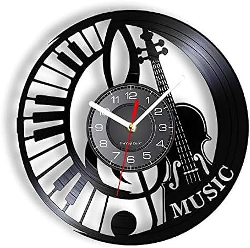 AVJERA Klavier- und Violin-Tutti- aus echter Vinyl-Schallplatte, Violinschlüssel, Grammophon-Schallplatten-, Geschenke für Musiker und Fans