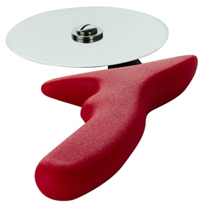 Red Handle Commercial Pizza and Pastry Cutter - Precision Slicing and Durability