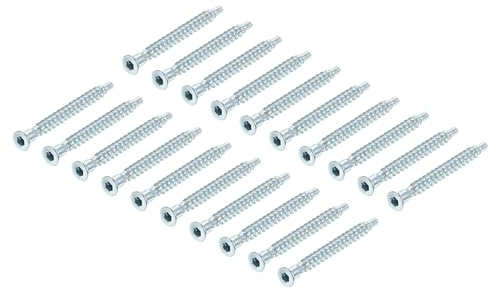 uxcell Furniture Confirmat Screw, 100pcs 5x50mm Hex Socket Wood Screws Zinc Plated Countersunk Self-Tapping Furniture Connecting Screw