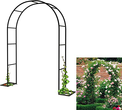 Rosenbogen, Garten-Torbogen Aus Metall, Pergola Rankhilfe Verzinkt Rost, Laubengang Rankgestell Mit Sockel Für Verschiedene Kletterpflanzen, Einfache Montage, 6 Größen,180x220x40CM