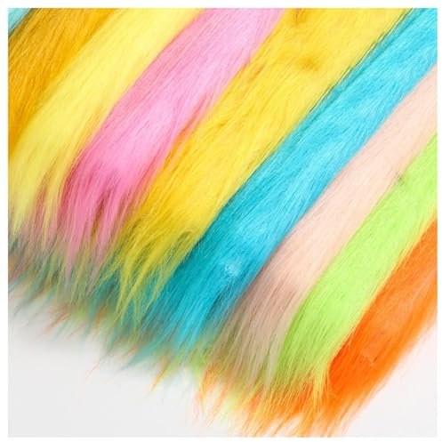 Langfloriger Kunstpelz Stoff 12cm Weiches Plüsch DIY Nähen Flauschig und Pelzigen Plüschfell Stoff Handwerk Pelzimitat für Nähen Handwerk Kostüm Dekoration Kostüm Wichtel Bärte 50x180cm (Color : Oran