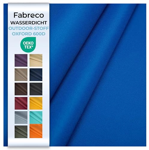 Fabreco – Wasserdichter Oxford 600D Polyester Stoff Meterware 100x150cm | Robuster Outdoor Stoff für Garten, Camping & Abdeckungen | Segeltuch & Markisenstoff | Markisenstoffe Meterware, Blau