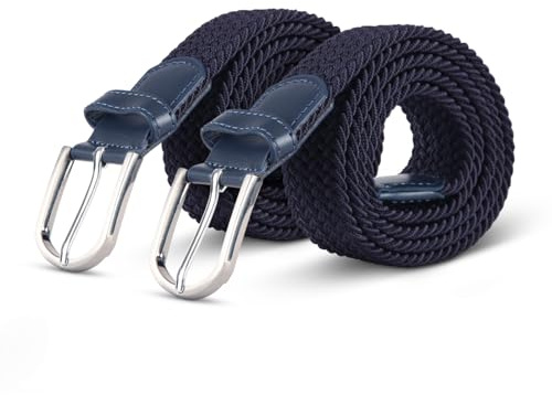 Bestlivings hemmy Stretchgürtel (2er Pack) Flechtgürtel in vielen Variationen - Elastischer Stoffgürtel, dehnbarer Gürtel ohne Löcher für Damen Herren