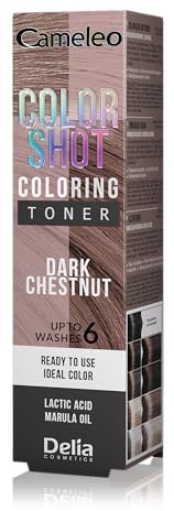 Cameleo – Color Shot – Dark Chestnut – Hair Toner – Subtle Color Touch – Lasts up to 6 Washes – Color Refresh – Marula Oil and Lactic Acid – 60ml