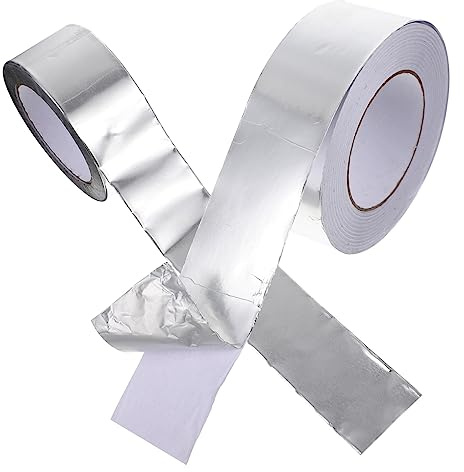 VILLCASE 2rolls Aluminum Foil Tape Heat Insulating Tape for Ac Unit Appliances Electrical