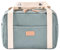 BÉABA, Kinderwagen-Organizer, Baby-Tasche, 5.1L, Kinderwagen- und Fahrradbefestigungen, 7 Taschen, Wasserdicht, Doppelter Reißverschluss, 100% Baumwolle, Mini Paris, Salbeigrün