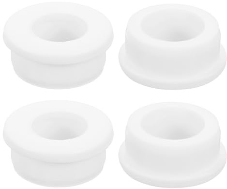 sourcing map 4Pcs Rubber Grommets 1-1/4(32mm) Drill Hole, 7/8(22mm) ID Hole Top Hat Grommet White Silicone Rubber Hole Plug Gasket for Wiring, Automotive