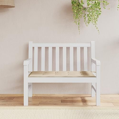 Sufrk Gartenbank-Auflage Sitzauflagen FüR BäNke Sitzkissen Sitzbankauflage Bankkissen Bankauflage Beige 120x50x3 cm Oxford-Gewebe