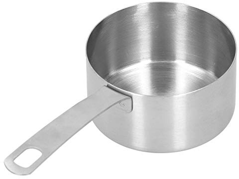 Nikou Juego de tazas medidoras de acero inoxidable 304, incluye 1/3 taza y 1/4 taza, cucharas medidoras de cocina con escala, diseño de acorías de cocina