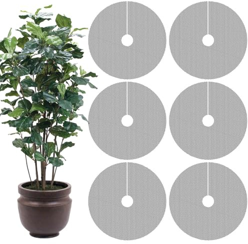 6 protezioni per il suolo per vasi per piante, 30 cm, protezione per il suolo per vasi da fiori tagliabili, per giardinaggio e piante da animali, tenere gatti e scoiattoli fuori dai vasi di fiori