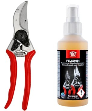 FELCO 2 Gartenschere mit Schutzhandschuhen FELCO 981 – Robustes Set für Reben-, Garten- und Baumschnitt mit hohem Komfort